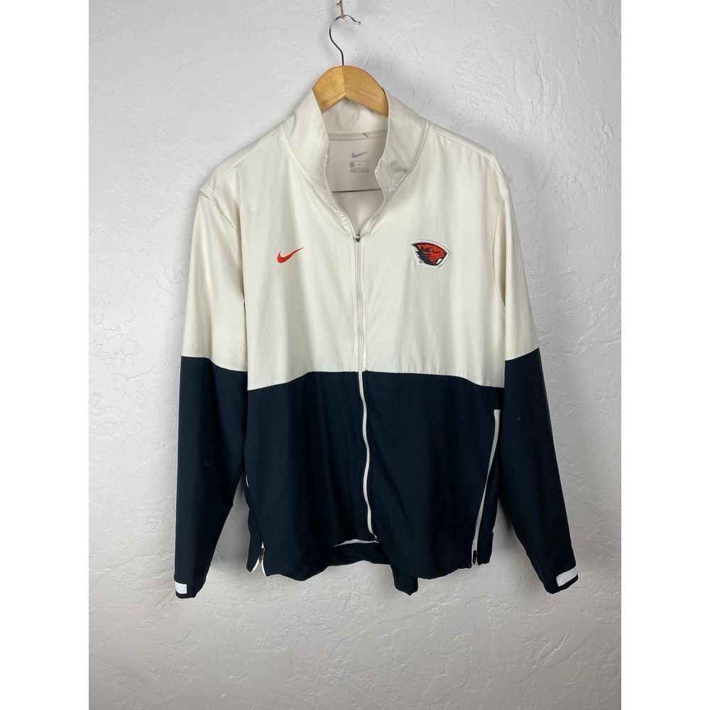 Nike Mens Oregon State Beavers Coach Full Zip Jacket‎ Black Beige XL